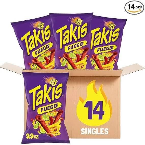 Takis Blue Heat Rolled Tortilla Chips, 14 ct, 9.9 oz Case, BBD 06/23/2025