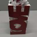 Pickmesh Valentine's Day Flower Vase Love Shaped Centerpiece for Table Decoration Red Love Wooden Sign Romantic Heart Glass Cylinder Vase for Home Valentine Gift Women Birthday Anniversary Wedding