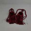 Melodieux Decorative Curtain Tiebacks Antique Tassels Holdbacks - Home Office Windows Drapery Fasteners Fringe Ropes, Set of 2 (Red)