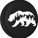 Spare Tire Cover for RV Camper Trailer Bear Forest Silhouette, Weatherproof Universal Spare Tire Cover for RV Travel Trailer Camper Truck 14inch