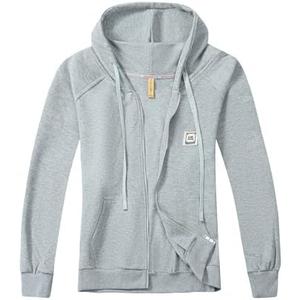 Mr.Color Womens Hoodies Full Zip Up Oversized Drawstring Hooded Sweatshirt Casual Jacket Coat with Pockets Grey, Size: L