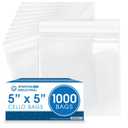 5" X 5" Self-Sealing Cellophane Bags (1000 Count) Clear Cookie Bags With Seal for Decorated Cookies, Treats, Candy - Resealable Adhesive Flap - Spartan Industrial