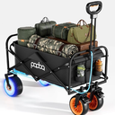 Electric Foldable Wagon Cart, 5000mAh Electric Powered Assistance Collapsible Garden Carts for Outdoor Use, Camping, Fishing, Rowing, Shopping