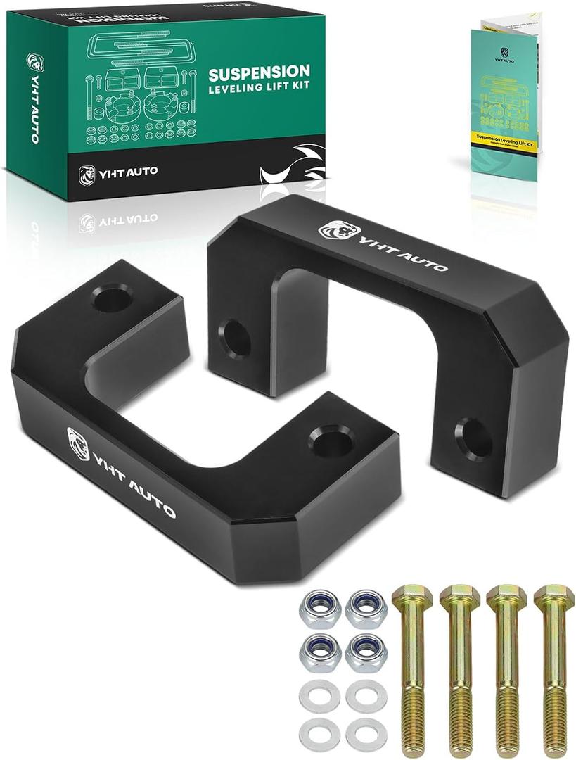 YHTAUTO 2 Inch Front Leveling Lift Kit Fit 07-24 Chevy Silverado 1500, Tahoe, Avalanche, Suburban, GMC Sierra Yukon XL | RWD/4WD | Strut Mount Raise the Front By 2 Inch | 2PCS Suspension Leveling Kit