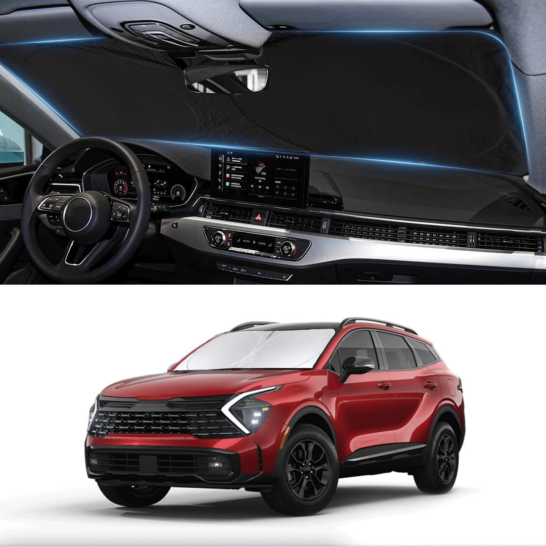 Custom Fit Sportage NQ5 Windshield Sunshade for 2022-2023 2024 2025 KIA Sportage Front Window Shades Cover for Windshield Sun Visor Protector Reflector Block Heat and Sun Protection Cooler Accessories