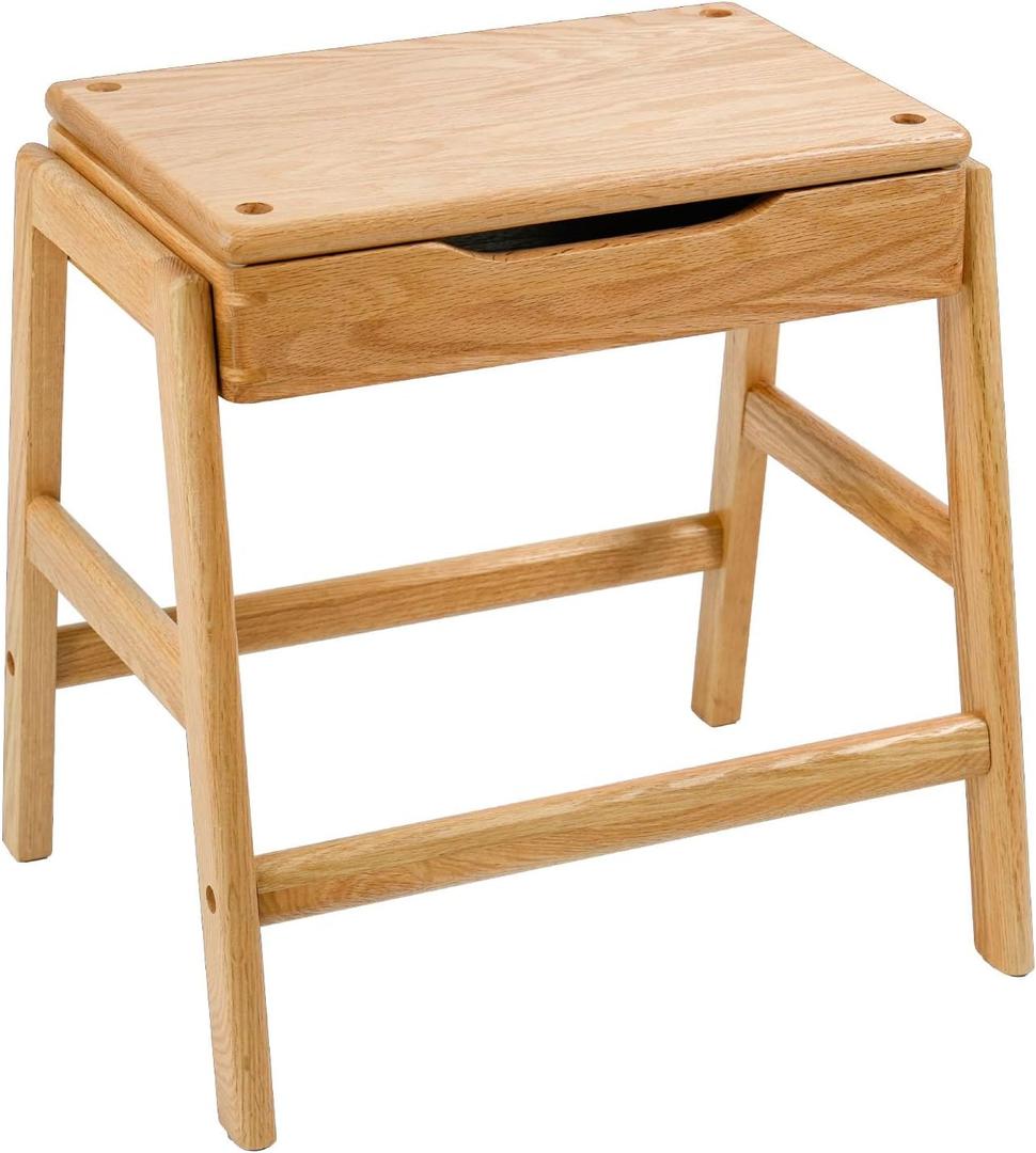 Barstool, Wooden Counter Height Bar Stools, Backless 18 Inch Stool, Stackable Kitchen Stool Chair, Vanity Stool with Storage for Dining Room, Living Room, Bedroom, Natural