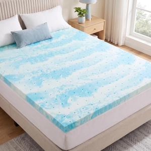 OLIXIS 2 Inch Queen Cooling Gel Infused Memory Foam Mattress Topper Bed Pad
