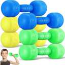 BESPORTBLE 3 Pairs of Kids Dumbbells with Sound - Pvc Plastic Weights for Toddlers - Fun Fitness Equipment for Ages 4-8 - Assorted Colors (Yellow, Blue, Green)