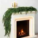 9Ft Christmas Garland, Real Touch Norfolk Pine Garland Realistic Christmas Artificial Garlands Faux Greenery Garland for Stairs Table Mantle Fireplace Indoor Outdoor Decor