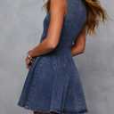 KDF Denim Dress for Women Sleeveless Babydoll Tank Jean Dress Slim Fit A-Line Summer Dresses for Women 2026 (Blue, M)