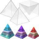 Super Large Clear Silicone Pyramids Molds for Resin, 2Pcs Inner Pyramid Silicone Molds + 1Pcs Plastic Frame, Shiny Resin Mold for Chakra Orgonite Orgone Pyramid DIY