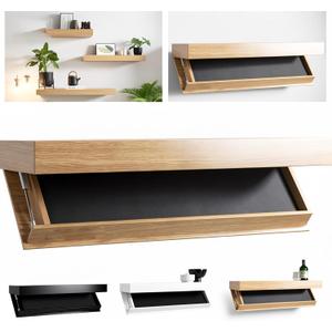 Hidden Storage Shelf with Secret Compartment, Floating Wall Shelf Concealment Shelf for Valuables, Hidden Wall Shelf for Living Room Bedroom Entryway Office (Wood Color)
