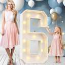 Ledido 4FT Marquee Light Up Numbers 6, Easy to Assemble Marquee Numbers 4 Feet Tall for Indoor & Outdoor Events, Large Lighted Number for Birthday Graduation Baby Shower Anniversary Party Decorations