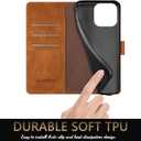 SUANPOT Compatible with iPhone 16 Pro Max 6.9" Wallet case with RFID Blocking Credit Card Holder,Flip Book PU Leather Protective Cover Women Men for Apple 16 Pro Max Phone case Light Coffee