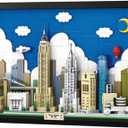 New York City Skyline Building Block Set 1101 Pieces City Postcard Model Kit, 15.1 x 3.3 x 11.3 in, for Adults & Kids, NYC Landmark-Inspired Display for Home or Office