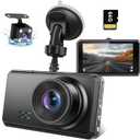 2K Dual Dash Camera for Cars, Free 64G SD Card, FHD 2K+1080P Dash Cam Front and Rear, 3.2'' IPS Screen, 176 Wide Angle Dashcam, 24H Parking Monitor, G-Sensor, Loop Recording, Night Vision, WDR