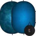 Kate 5x6.5ft(1.5x2m) Collapsible Backdrop Blue Gradual Pop up Backdrops Reversible Collapsable Backdrop Abstract Backgrounds