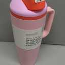 Owala FreeSip Tumbler Insulated Stainless Steel Water Bottle with Built-in Straw and Side Handle, For Travel, Work, School, and Sports, 40oz, BPA Free, Leak Proof, Angel Food Cake