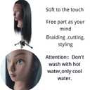 Practice Hair Mannequin Head for Braiding Hairstyling,Yaki Texture Black Head Mannequin with Hair for Kids