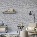 Timeet Grey Brick Peel and Stick Wallpaper Brick Contact Paper 17.7" x 78.7" Removable Wallpaper Self-Adhesive 3D Brick Wallpaper Grey Brick Wallpaper for Room Decoration Vinyl Film Roll (Gray 2)