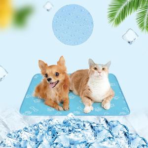 BEAUTYZOO Upgraded Dog Self Cooling Mat Ice Silk Chill Pads for Small Medium Large Dogs Q-MAX0.43- Summer Reusable Pet Training Pad - Absorbent Non-Slip Cool Mat for Kennels, Crates, Beds, 18" x 24" (Blue)