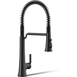 Kohler 23765-BL Tone Semi Professional Kitchen Sink Faucet, Pre-Rinse Kitchen Faucet, Commercial Faucet, Matte Black