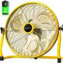 blessny 16'' Portable Rechargeable Floor Fan for Home Patio Camping Gym RV Greenhouse, Max 60 Hours Long Running Time