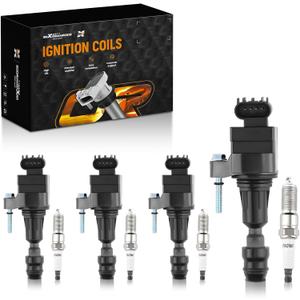 maXpeedingrods UF491 Set of 4 Ignition Coil Pack and Iridium Spark Plugs Fit for Buick Chevrolet Pontiac GMC Saturn Saab Fisker 2.0L 2.4L L4, Ignition Coil Kit Replaces UF-491