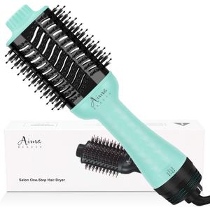 Aima Beauty One-Step Volumizer Hair Dryer Brush, 4-in-1 Upgrade Hot Air Brush for Less Frizz, More Shine, Oval Brush for Blowout, Light Green