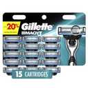Gillette Mach3 Razor Blades for Men, 3-Blade Razor Refills, 15 Count (Dark Teal)