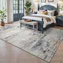Toneed Washable 9x12 Area Rug with Non-Slip Backing for Living Room