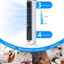 PNTCK 41" Evaporative Air Cooler, Bladeless Tower Fan Cooling Fan with 3 Speeds & 5 Modes, Ice Packs, 12H Timer, Remote, 80° Oscillating, 3-IN-1 Swamp Cooler for Bedroom Office Large Room
