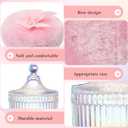Tioncy 3 Pcs Large Body Powder Puff and Container Valentine's Day gift Powder Container with Puff Crystal Case Soft Washable Reusable Velour Face Body Glitter Wet Dry Makeup(Classic,Dazzling)