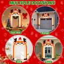 Christmas Reindeer Door Banner Decoration Xmas Door Cover Front Door Porch Banner Arch Red Reindeer Birthday Banner Wall Decor for Indoor Outdoor Yard Garage Photo Booth Prop Door Archway Decor