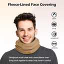 Adults Knit Thermal Neck Warmer Gaiter | Windproof Fleece-Lined Face Mask | Unisex Winter Scarf for Work & Ski Gear (Brown)