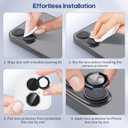 2 x Xfilm for iPhone 17 Camera Lens Protector Nut, Individual Metal with 9H Hardness, Scratch-Proof Camera Screen Protector, Stylish Accessories, Case Friendly (Black)