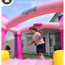 Outfunny Indoor Bounce House with Slide, Inflatable Bouncy House for Kids 3-8, Bounce Area 6'x6', Capacity 300 lb - Pink
