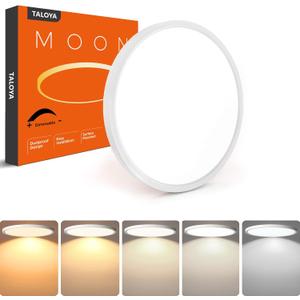TALOYA Dimmable Flush Mount Ceiling Light,12Inch,20W,5 CCT,LED Ceiling Light Fixture for Bedroom,Kitchen,Living Room,White