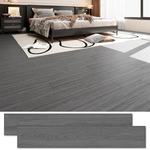 54 Sq.Ft. Peel and Stick Vinyl Floor Tiles 36" x 6" Wood Look Planks, 36 Pack Waterproof Self-Adhesive Flooring Tiles, DIY for Renter, Kitchen, Living Room, RV, Nature Gray