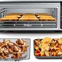 Ninja Digital Air Fry Countertop Oven, 8-in-1 Functionality, 1800W, Flip-Up Design, XL Capacity, Air Fry Basket, Wire Rack & Crumb Tray, Silver, SP101