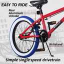 Vollsch Freestyle BMX Bikes 18 Inch Kids Bicycle for 6-12 Years Old Teens, Boys, Girls, Beginner-Lever Riders, Red with Blue Tires, Without Pegs