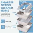 XL Stainless Steel Sifting Litter Box-23"x15"x13" Cat Litter Box, Multi-Cat, Large Cats, High Side/Anti-Urine Leakage Shell (Easy Shell) Easy to Clean, Odor Control.