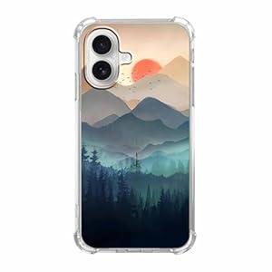 Malegaon Sunset Nature Landscape Case for iPhone 16 Plus, Wilderness Night Art Painting, Soft TPU Full Cover Case for iPhone 16 Plus