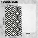 Black White Diamond Grid Hand Towels - Graphic Arrangement Set of 2 Soft Absorbent Decorative Towels, 14 x 28 in