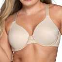 Vanity Fair Women's Full Figure Beauty Back Smoothing Bra, 4 Way Stretch Fabric, Lightly Lined Cups up to H (38DDD, Underwire - Beige)