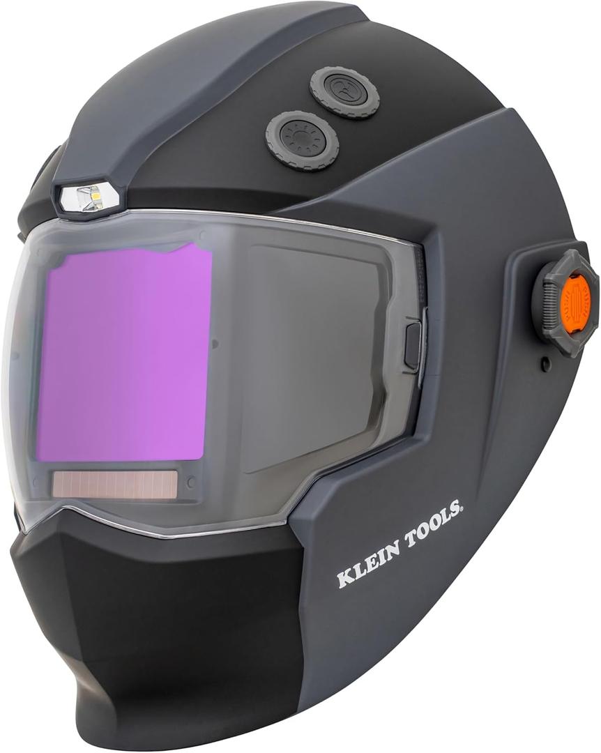 Klein Tools 60141 Phoenix Series Panoramic Welding Helmet, True Color Auto-Darkening Filter, Panoramic Three-Window Design, Integrated Fan and LED Headlamp, ANSI Z87.1+ Certified ( No Size )