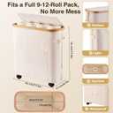Toilet Paper Storage with Lid, Holds 12 to 16 Rolls, 33L Large Capacity & Space-Saving Design, Free Standing Toilet Paper Basket Organizer with Wheels, Waterproof Slim Bathroom Storage Holder (Beige)