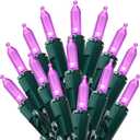 Joiedomi Purple LED Halloween Lights,100 Count Mini Christmas String Fairy Light with 26FT Green Wire,Lighting Decor for Indoor Outdoor Patio Dorm Classroom Bedroom Holiday Festival