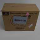 350 Piece Gold Dinnerware Set,100 Plastic Plates, 50 Cups,50 Pre Rolled Napkins with Plastic Silverware, Disposable Gold Dinnerware Set for 50 Guest