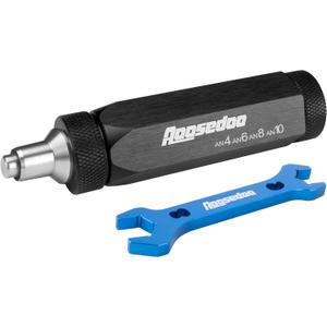 PTFE Hose Assembly Tool, Hose Reaming Tool For 4AN, 6AN, 8AN, 10AN PTFE Fuel Line Assembly. With a Double-ended AN Fittings Wrench 6AN Socket- AN8 B-nut, Blue